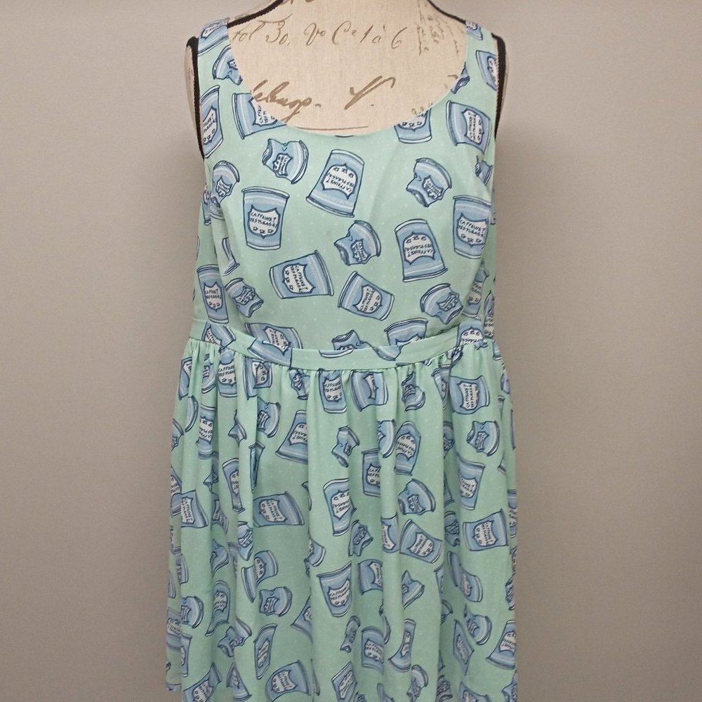 ModCloth - Caffeine Please Coffee Cup Dress - EUC - 1X